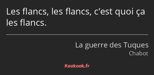 Les flancs, les flancs, c’est quoi ça les flancs.