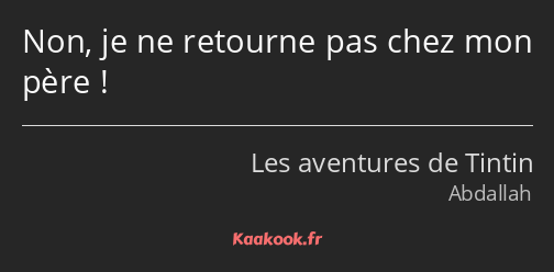 Non, je ne retourne pas chez mon père !