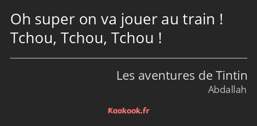 Oh super on va jouer au train ! Tchou, Tchou, Tchou !