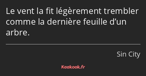 Le vent la fit légèrement trembler comme la dernière feuille d’un arbre.