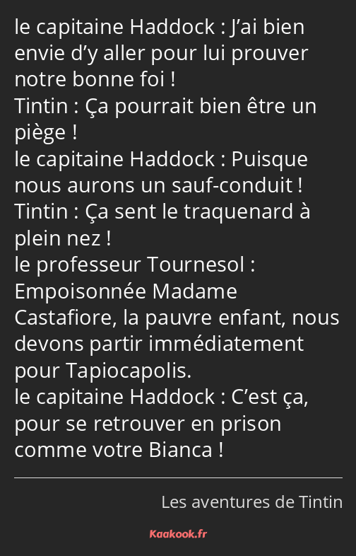 J’ai bien envie d’y aller pour lui prouver notre bonne foi ! Ça pourrait bien être un piège…