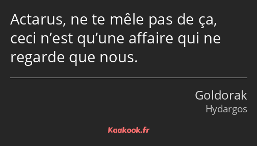 Actarus, ne te mêle pas de ça, ceci n’est qu’une affaire qui ne regarde que nous.