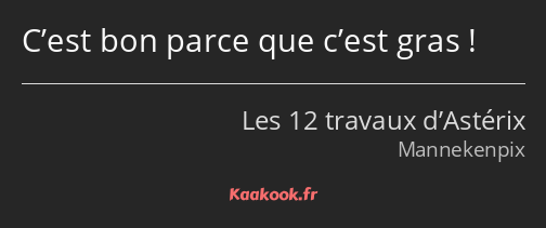 C’est bon parce que c’est gras !