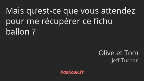 Mais qu’est-ce que vous attendez pour me récupérer ce fichu ballon ?