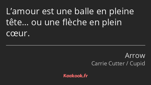 L’amour est une balle en pleine tête… ou une flèche en plein cœur.