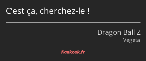 C’est ça, cherchez-le !