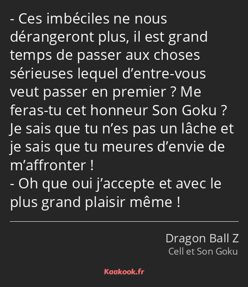 Ces imbéciles ne nous dérangeront plus, il est grand temps de passer aux choses sérieuses lequel…