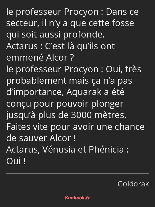 Dans ce secteur, il n’y a que cette fosse qui soit aussi profonde. C’est là qu’ils ont emmené Alcor…