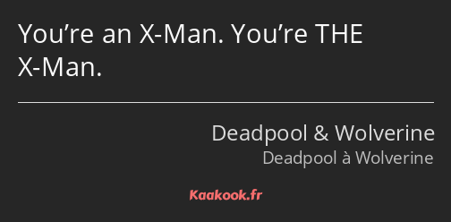 You’re an X-Man. You’re THE X-Man.