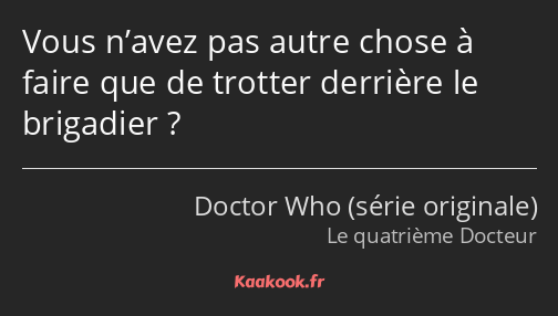 Vous n’avez pas autre chose à faire que de trotter derrière le brigadier ?
