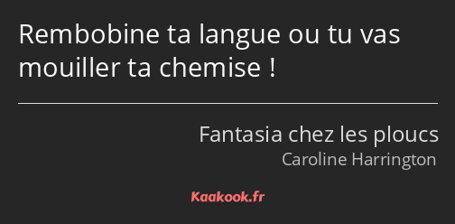 Rembobine ta langue ou tu vas mouiller ta chemise !