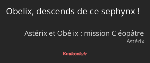 Obelix, descends de ce sephynx !