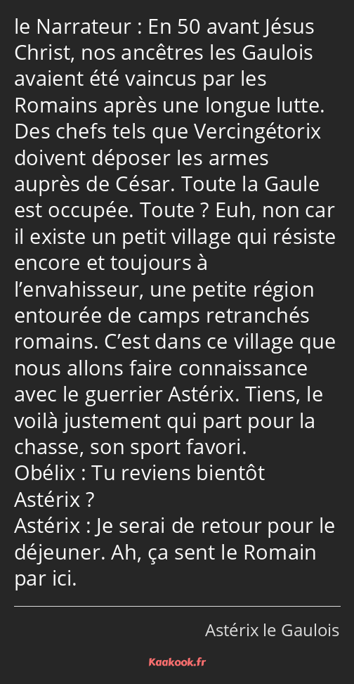En 50 avant Jésus Christ, nos ancêtres les Gaulois avaient été vaincus par les Romains après une…