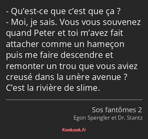 Qu’est-ce que c’est que ça ? Moi, je sais. Vous vous souvenez quand Peter et toi m’avez fait…