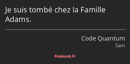 Je suis tombé chez la Famille Adams.