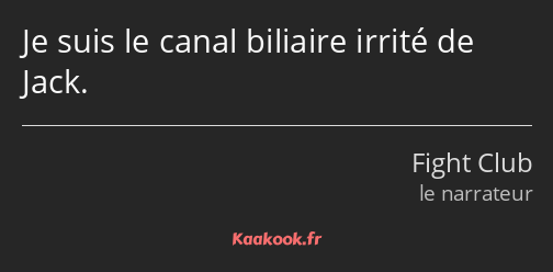 Je suis le canal biliaire irrité de Jack.