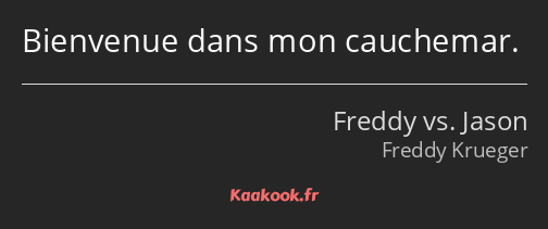 Bienvenue dans mon cauchemar.
