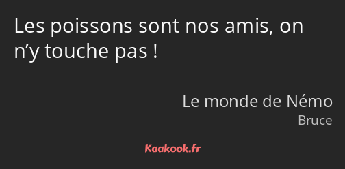 Les poissons sont nos amis, on n’y touche pas !