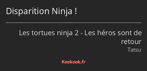 Disparition Ninja !