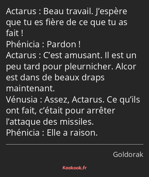 Beau travail. J’espère que tu es fière de ce que tu as fait ! Pardon ! C’est amusant. Il est un peu…