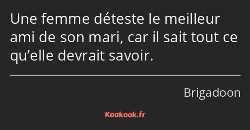 Une femme déteste le meilleur ami de son mari, car il sait tout ce qu’elle devrait savoir.