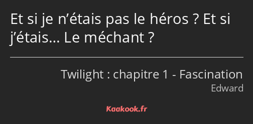 Et si je n’étais pas le héros ? Et si j’étais… Le méchant ?