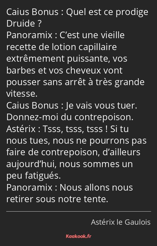 Quel est ce prodige Druide ? C’est une vieille recette de lotion capillaire extrêmement puissante…