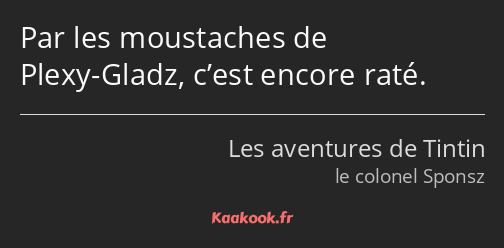 Par les moustaches de Plexy-Gladz, c’est encore raté.