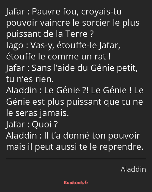 Pauvre fou, croyais-tu pouvoir vaincre le sorcier le plus puissant de la Terre ? Vas-y, étouffe-le…