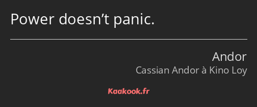 Power doesn’t panic.