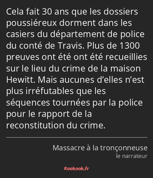 Cela fait 30 ans que les dossiers poussiéreux dorment dans les casiers du département de police du…