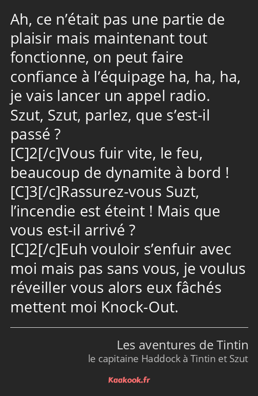 Ah, ce n’était pas une partie de plaisir mais maintenant tout fonctionne, on peut faire confiance à…