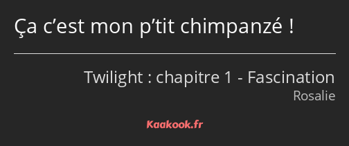 Ça c’est mon p’tit chimpanzé !