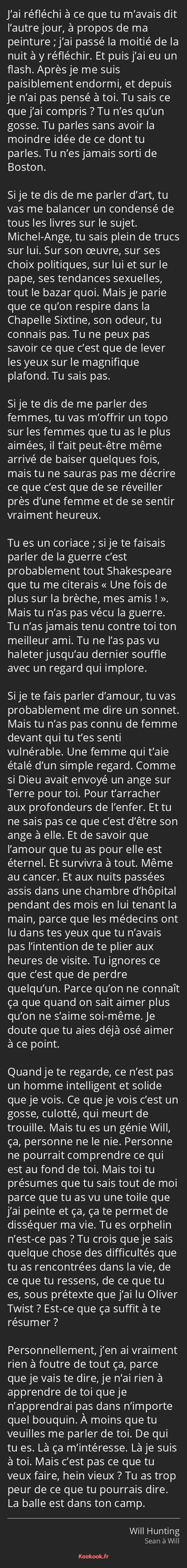 Citation J Ai Reflechi A Ce Que Tu M Avais Dit L Autre Kaakook