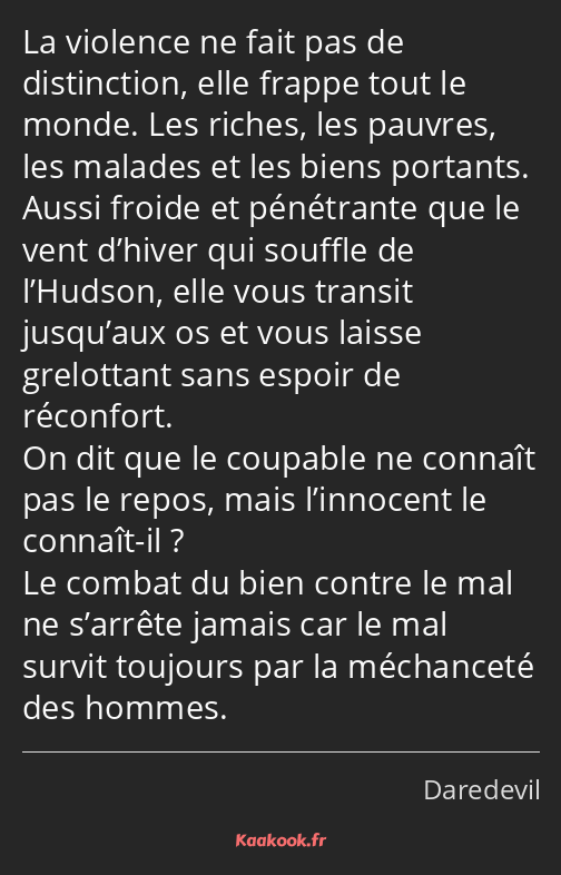 La violence ne fait pas de distinction, elle frappe tout le monde. Les riches, les pauvres, les…