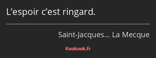 L’espoir c’est ringard.