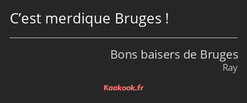 C’est merdique Bruges !