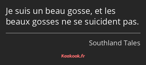 Je suis un beau gosse, et les beaux gosses ne se suicident pas.