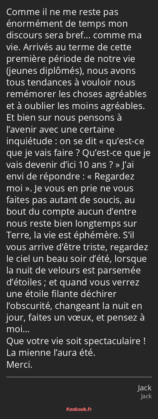 Citation Comme Il Ne Me Reste Pas Enormement De Temps Kaakook