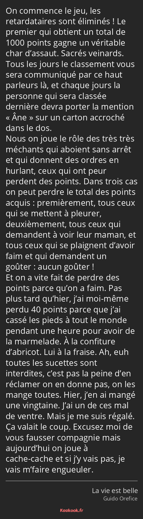 Citation On Commence Le Jeu Les Retardataires Sont Kaakook