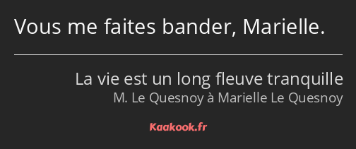 Vous me faites bander, Marielle.