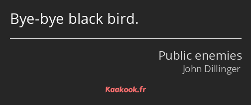 Bye-bye black bird.