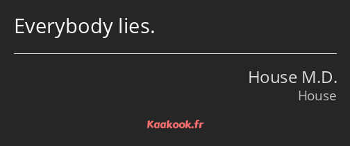 Everybody lies.