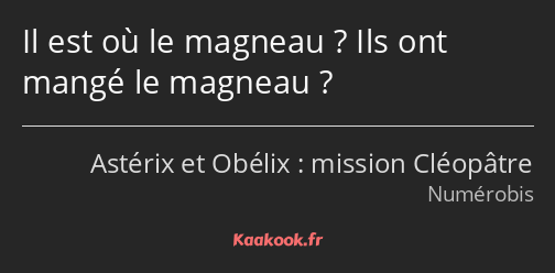 Il est où le magneau ? Ils ont mangé le magneau ?