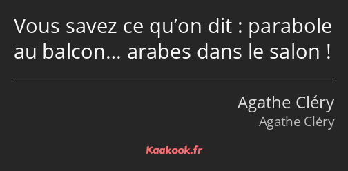 Vous savez ce qu’on dit : parabole au balcon… arabes dans le salon !