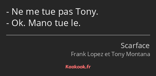 Ne me tue pas Tony. Ok. Mano tue le.