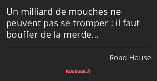 Un milliard de mouches ne peuvent pas se tromper : il faut bouffer de la merde…