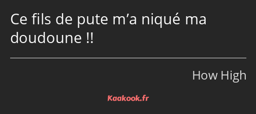 Ce fils de pute m’a niqué ma doudoune !!