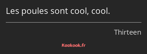 Les poules sont cool, cool.