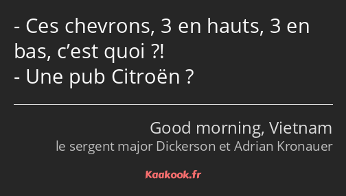 Ces chevrons, 3 en hauts, 3 en bas, c’est quoi ?! Une pub Citroën ?